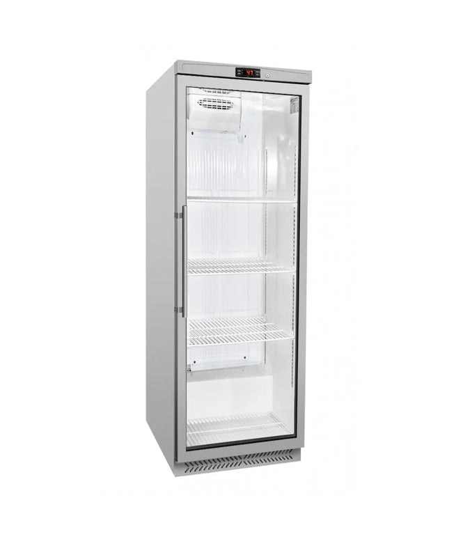 GGM Gastro Commercial Upright Display Fridge Glass Door Stainless Steel ECO - 400L - Single Door