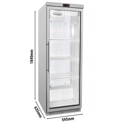 GGM Gastro Commercial Upright Display Fridge Glass Door Stainless Steel ECO - 400L - Single Door