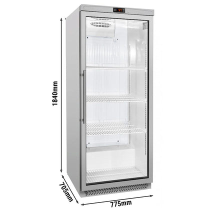 GGM Gastro Commercial Upright Display Fridge Glass Door Stainless Steel ECO - 580L - Single Door