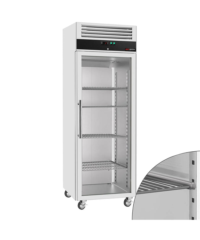 GGM Gastro Commercial Upright Display Fridge Stainless steel ECO - 600L - with 1 glass door