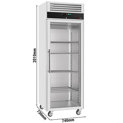 GGM Gastro Commercial Upright Display Fridge Stainless steel ECO - 600L - with 1 glass door