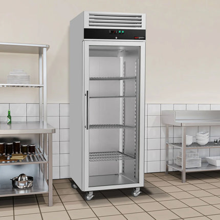 GGM Gastro Commercial Upright Display Fridge Stainless steel ECO - 600L - with 1 glass door