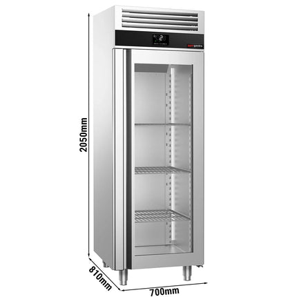 GGM Gastro Commercial Upright Display Fridge Stainless steel PREMIUM - 700L - with 1 glass door