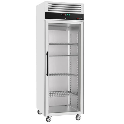 GGM Gastro Commercial Upright Freezer ECO - 600L - with 1 glass door - Black front - On castors