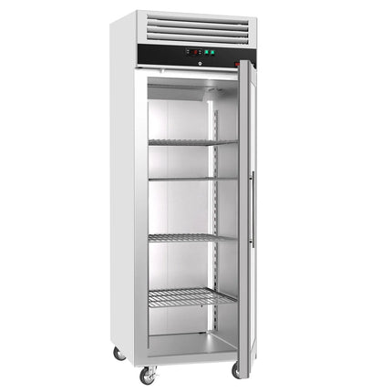 GGM Gastro Commercial Upright Freezer ECO - 600L - with 1 glass door - Black front - On castors