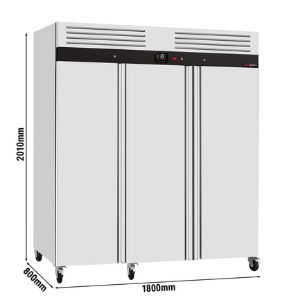 GGM Gastro Commercial Upright Freezer ECO – Stainless Steel – 2100 L – 3 Stainless Steel Doors – Plastic Interior Door Lining