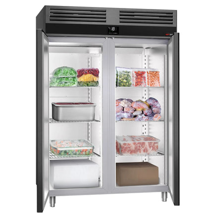 GGM Gastro Commercial Upright Freezer PREMIUM - GN 2/1 - 1400L - with 2 doors & Rails & support grids