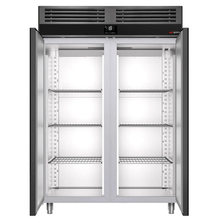 GGM Gastro Commercial Upright Freezer PREMIUM - GN 2/1 - 1400L - with 2 doors & Rails & support grids