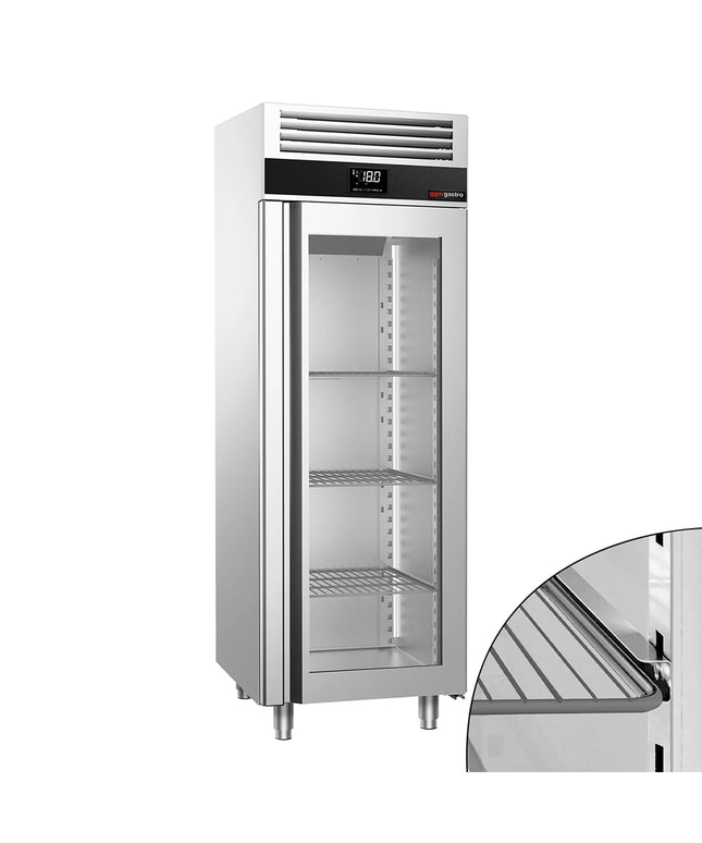 GGM Gastro Commercial Upright Freezer PREMIUM - GN 2/1 - 700L - with 1 glass door