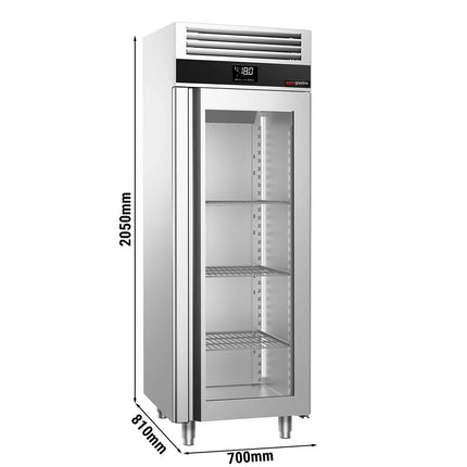 GGM Gastro Commercial Upright Freezer PREMIUM - GN 2/1 - 700L - with 1 glass door