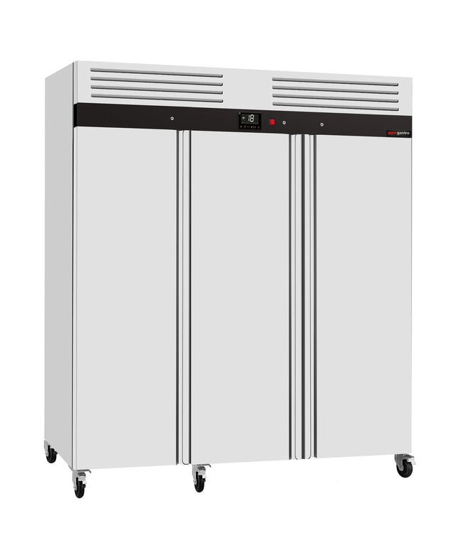 GGM Gastro Commercial Upright Freezer Stainless Steel ECO – 1800 L – 3 Stainless Steel Doors – Plastic Interior Door Lining