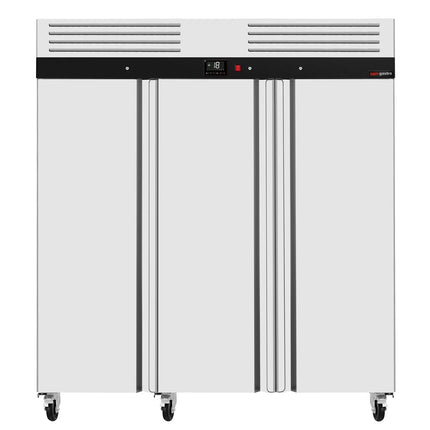 GGM Gastro Commercial Upright Freezer Stainless Steel ECO – 1800 L – 3 Stainless Steel Doors – Plastic Interior Door Lining