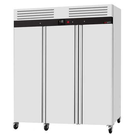 GGM Gastro Commercial Upright Freezer Stainless Steel ECO – 1800 L – 3 Stainless Steel Doors – Plastic Interior Door Lining