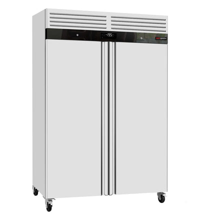 GGM Gastro Commercial Upright Freezer Stainless steel ECO - GN 2/1 - 1400L - with 2 doors - On castors