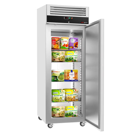GGM Gastro Commercial Upright Freezer Stainless steel ECO - GN 2/1 - 440L - with 1 door - On castors