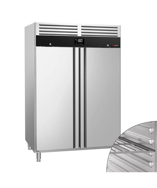 GGM Gastro Commercial Upright Freezer Stainless steel PREMIUM - GN 2/1 - 1200L - with 2 doors