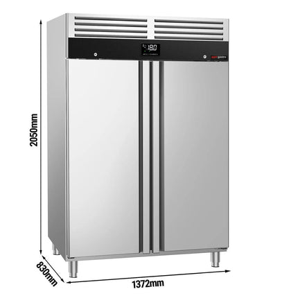 GGM Gastro Commercial Upright Freezer Stainless steel PREMIUM - GN 2/1 - 1200L - with 2 doors