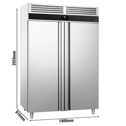 GGM Gastro Commercial Upright Freezer Stainless steel PREMIUM - GN 2/1 - 1400L - with 2 doors
