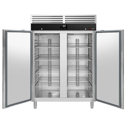 GGM Gastro Commercial Upright Freezer Stainless steel PREMIUM - GN 2/1 - 1200L - with 2 doors