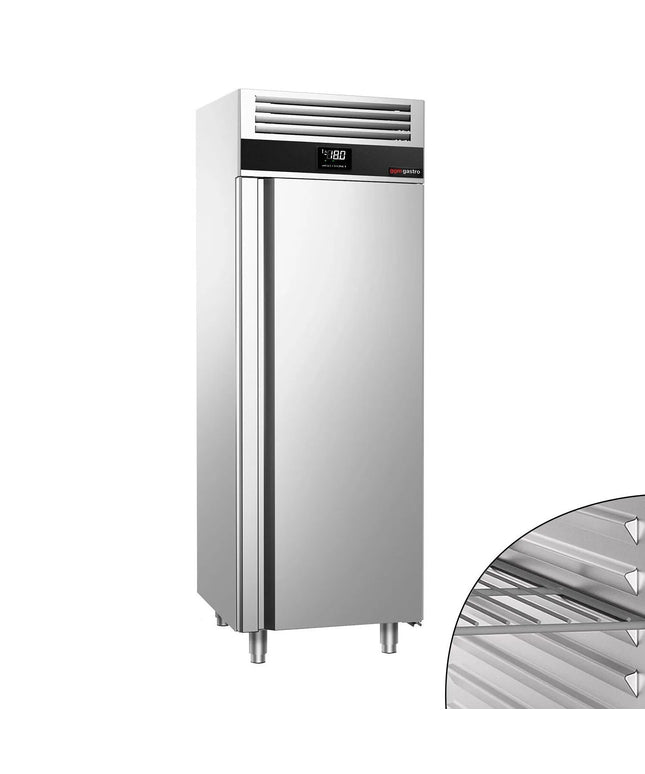 GGM Gastro Commercial Upright Freezer Stainless steel PREMIUM - GN 2/1 - 650L - with 1 glass door