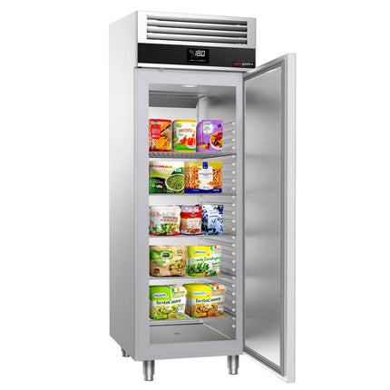GGM Gastro Commercial Upright Freezer Stainless steel PREMIUM - GN 2/1 - 650L - with 1 glass door