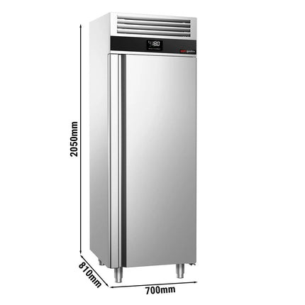 GGM Gastro Commercial Upright Freezer Stainless steel PREMIUM - GN 2/1 - 700L - with 1 glass door