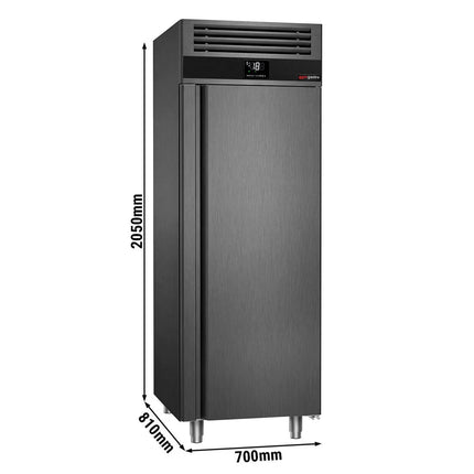 GGM Gastro Commercial Upright Freezer Stainless steel PREMIUM - GN 2/1 - 700L - with 1 glass door - Anthracite