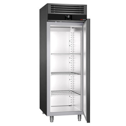 GGM Gastro Commercial Upright Freezer Stainless steel PREMIUM - GN 2/1 - 700L - with 1 glass door - Anthracite