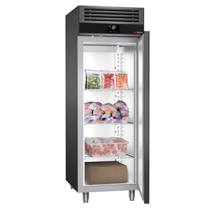 GGM Gastro Commercial Upright Freezer Stainless steel PREMIUM - GN 2/1 - 700L - with 1 glass door - Anthracite