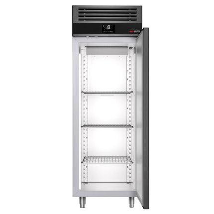 GGM Gastro Commercial Upright Freezer Stainless steel PREMIUM - GN 2/1 - 700L - with 1 glass door - Anthracite