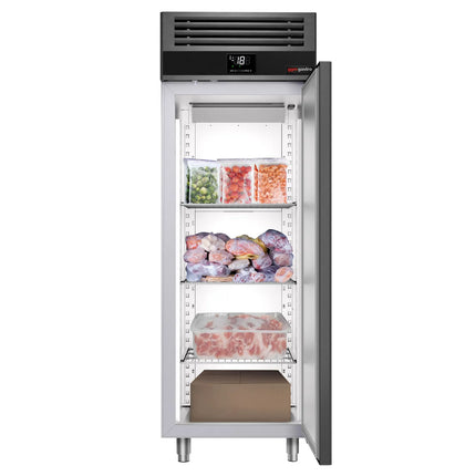 GGM Gastro Commercial Upright Freezer Stainless steel PREMIUM - GN 2/1 - 700L - with 1 glass door - Anthracite