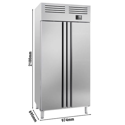 GGM Gastro Commercial Upright Freezer Stainless steel PREMIUM PLUS - GN 1/1 - 745L - with 2 doors