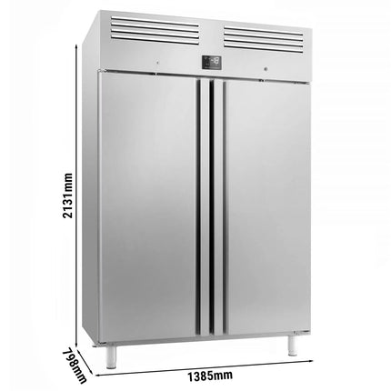 GGM Gastro Commercial Upright Freezer Stainless steel PREMIUM PLUS - GN 2/1 - 1240L - with 2 doors