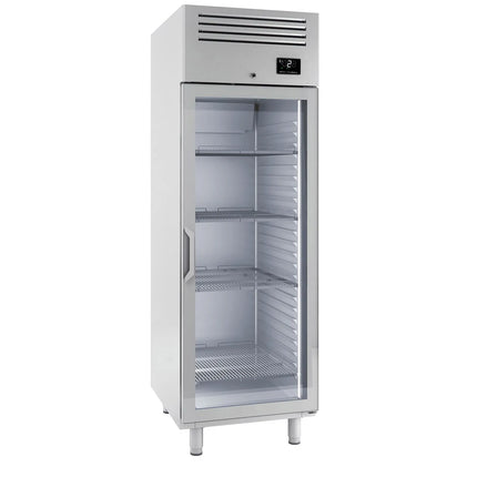 GGM Gastro Commercial Upright Freezer Stainless steel PREMIUM PLUS - GN 2/1 - 560L - with 1 glass door