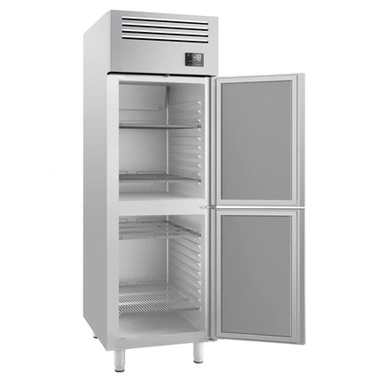 GGM Gastro Commercial Upright Freezer Stainless steel PREMIUM PLUS - GN 2/1 - 560L - with 2 half doors