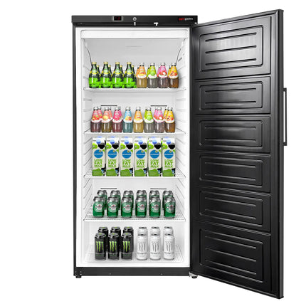 GGM Gastro Commercial Upright Fridge ECO - 510L - Single Door - Black