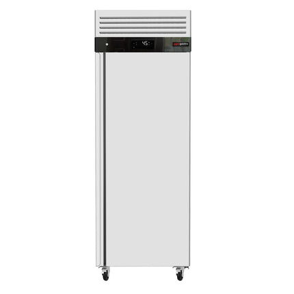 GGM Gastro Commercial Upright Fridge ECO - GN 2/1 - 700L - with 1 door & Rails & support grids - On castors