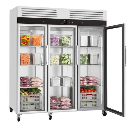 GGM Gastro Commercial Upright Fridge ECO – Stainless Steel – 1350 L – 3 Glass Doors