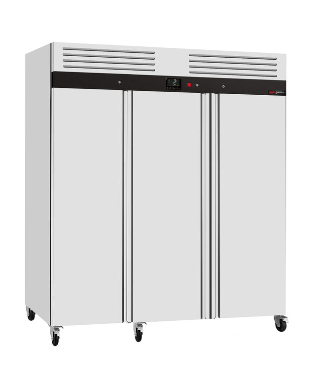 GGM Gastro Commercial Upright Fridge ECO – Stainless Steel – 1590 L – 3 Stainless Steel Doors – Plastic Interior Door Lining