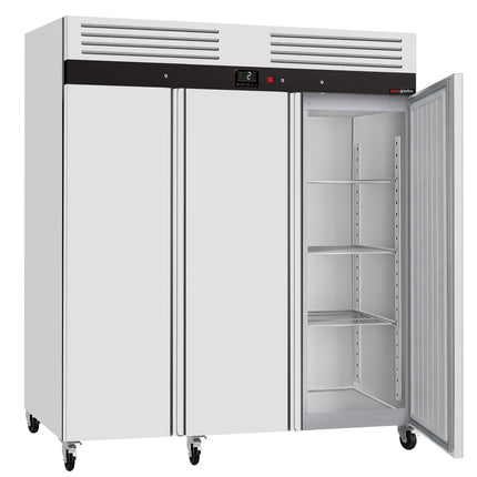 GGM Gastro Commercial Upright Fridge ECO – Stainless Steel – 1590 L – 3 Stainless Steel Doors – Plastic Interior Door Lining