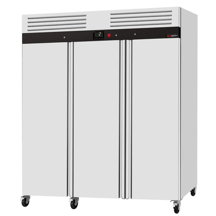 GGM Gastro Commercial Upright Fridge ECO – Stainless Steel – 1590 L – 3 Stainless Steel Doors – Plastic Interior Door Lining