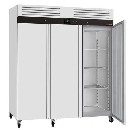 GGM Gastro Commercial Upright Fridge ECO – Stainless Steel – 1800 L – 3 Stainless Steel Doors – Plastic Interior Door Lining