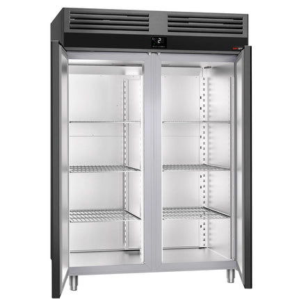 GGM Gastro Commercial Upright Fridge PREMIUM - GN 2/1 - 1400L - with 2 doors - Anthracite