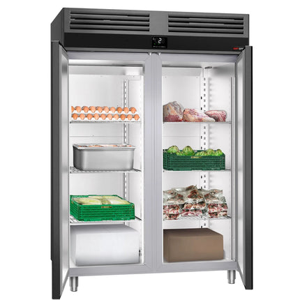 GGM Gastro Commercial Upright Fridge PREMIUM - GN 2/1 - 1400L - with 2 doors - Anthracite