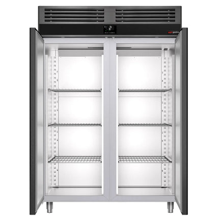 GGM Gastro Commercial Upright Fridge PREMIUM - GN 2/1 - 1400L - with 2 doors - Anthracite
