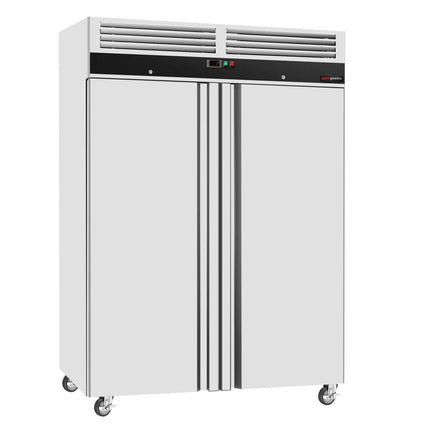 GGM Gastro Commercial Upright Fridge Stainless steel ECO - 1180L - with 2 doors - On castors - For UK