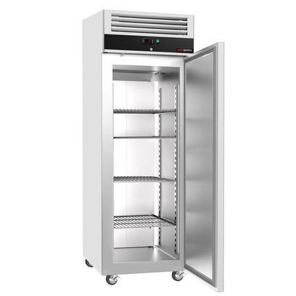 GGM Gastro Commercial Upright Fridge Stainless steel ECO - 400L - with 1 door - On castors - Lockable