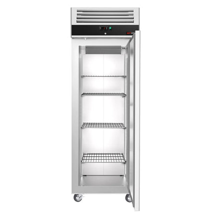 GGM Gastro Commercial Upright Fridge Stainless steel ECO - 400L - with 1 door - On castors - Lockable