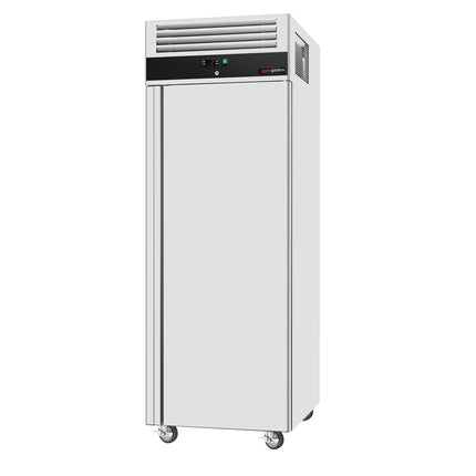 GGM Gastro Commercial Upright Fridge Stainless steel ECO - 400L - with 1 door - On castors - Lockable