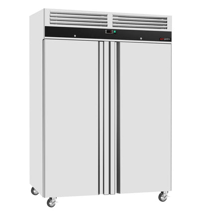 GGM Gastro Commercial Upright Fridge Stainless steel ECO - GN 2/1 - 1400L - with 2 doors - On castors